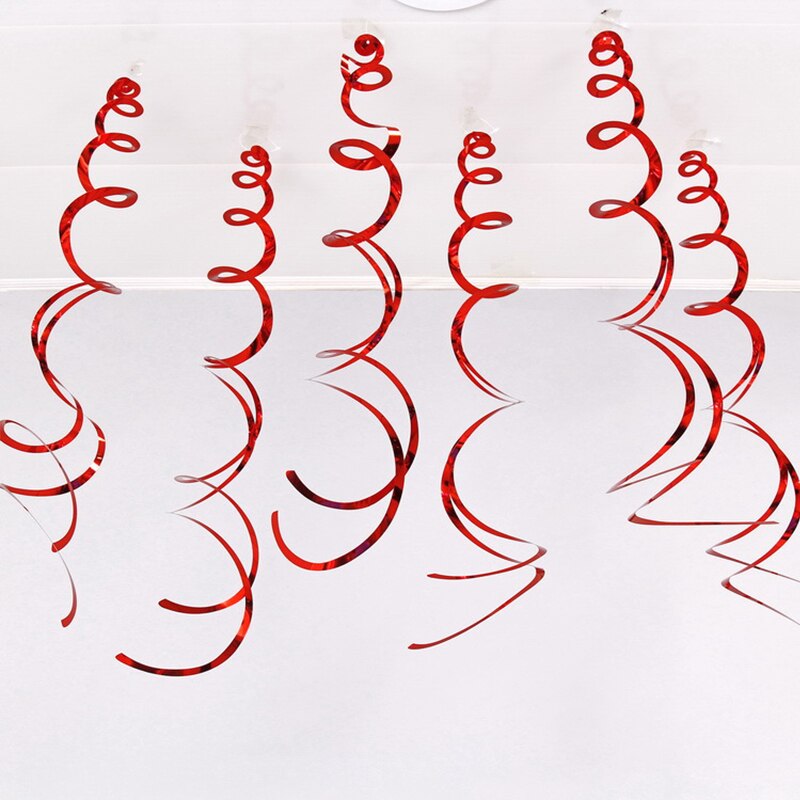 Cinta Multicolor serpentina cinta decoración para Halloween Navidad decoración brillante espiral decoración boda 6 uds: Gris claro