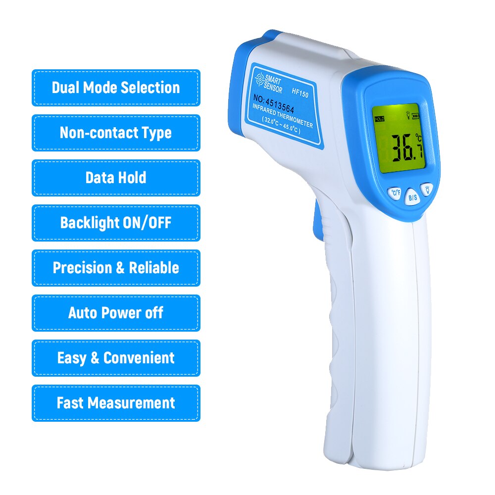Handheld Non-contact Infrared Thermometer Portable IR Thermometer LCD Digital Display Fast Measure IR Thermometer