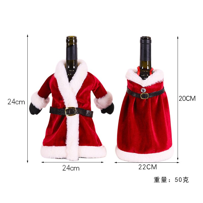 Julepynt til hjemmet julemanden vinflaskebetræk snemandsstrømpeholdere juleårflaskebetræk