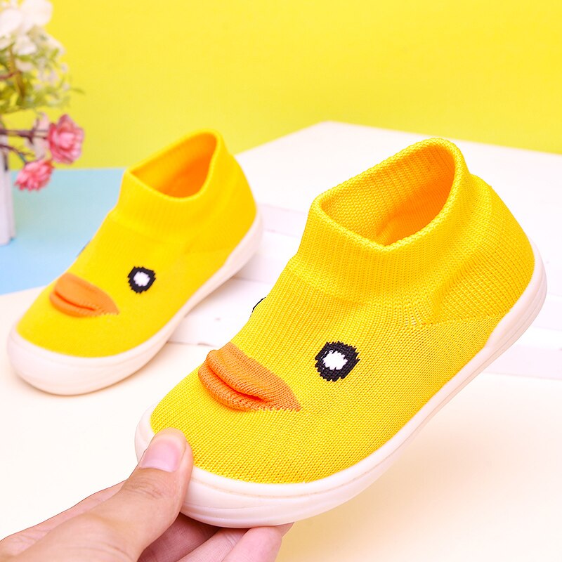 Drenge piger søde små gule and sokker sko pige sko børn fodtøj afslappet baby sokker sko unisex