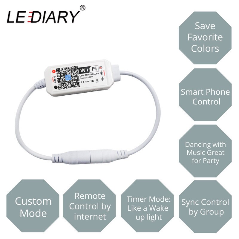 LEDIARY 12V RF Stufenlose Dimmer kabellos Fernbedienung Regler Mono Farbe LED Lampen Streifen 3528 5050 60W berühren Kontrolle wifi Regler: Wifi Cotroller