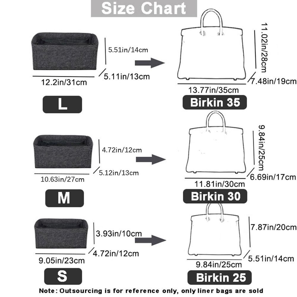 Felt Handbag Insert Bag Multi-Pocket Bag Support Purse Liner Portable Storage Organization Bag Organiser for Birkin25/30/35