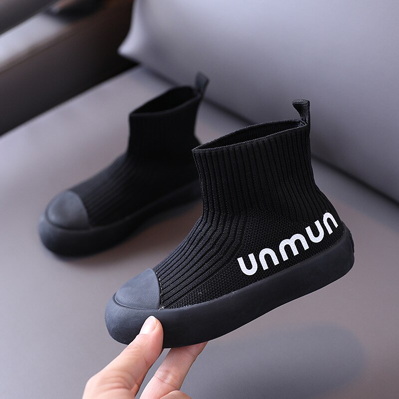 Efterår børn høj sports sneakers baby piger sorte mesh sko børn mærke afslappet sneakers drenge slip on sneakers sneakers