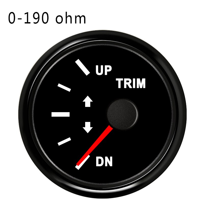 UP-DN de calibre embellecedor para barco marino, 52mm, 0-190ohm, 167-10ohm, con luz trasera roja, 12V, 24V, para motor fueraborda de coche y motocicleta