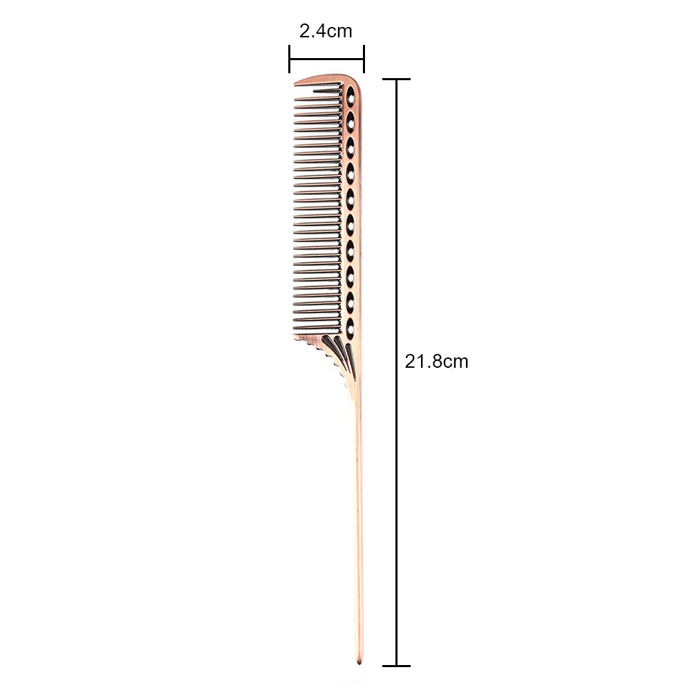 Cepillo de pelo de aluminio para peluquería , peines para cortar el pelo, peines para peluquero, herramientas de salón: Brown 21.8x2.4cm