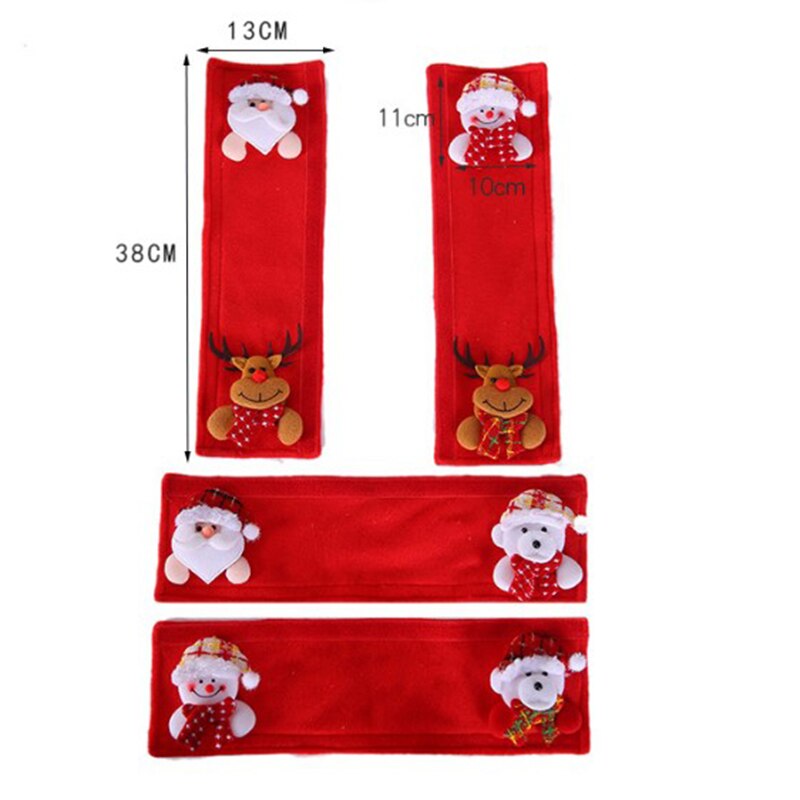 Tirador de nevera cubierta de Navidad manoplas para horno o microondas de nevera guantes refrigerador horno cubierta de protección de la decoración de la Navidad