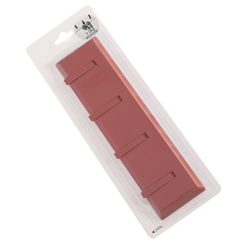 1 stk Nei merke firkantet rad krok multifunksjons dings abs 4 farger kleshenger dekor hjemme viskose kroker praktisk 21 * 5.5cm: Mørk rosa