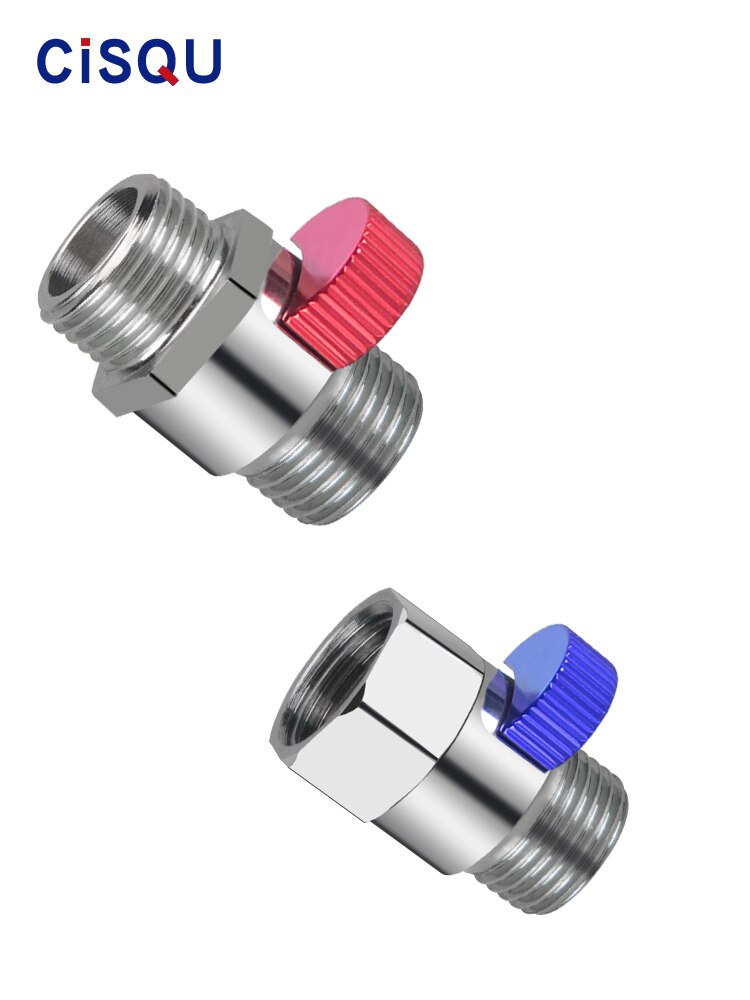 Brass Ultra-Short Mini Male And Female Threaded Angle Valve Shower Nozzle Quick Switch Hose 1/2'' BSP Straight Water Stop Valve