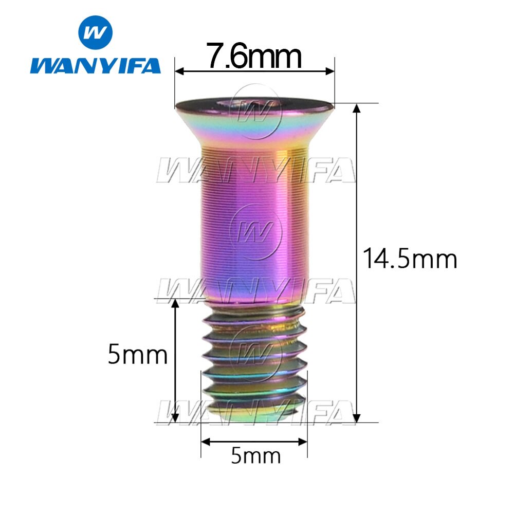 Wanyifa M5X14.5mm Cycling Bicycle Titanium Ti Rear Derailleur Jockey Wheel Bolts MTB Bike Riding Guide Roller Bolt Screw