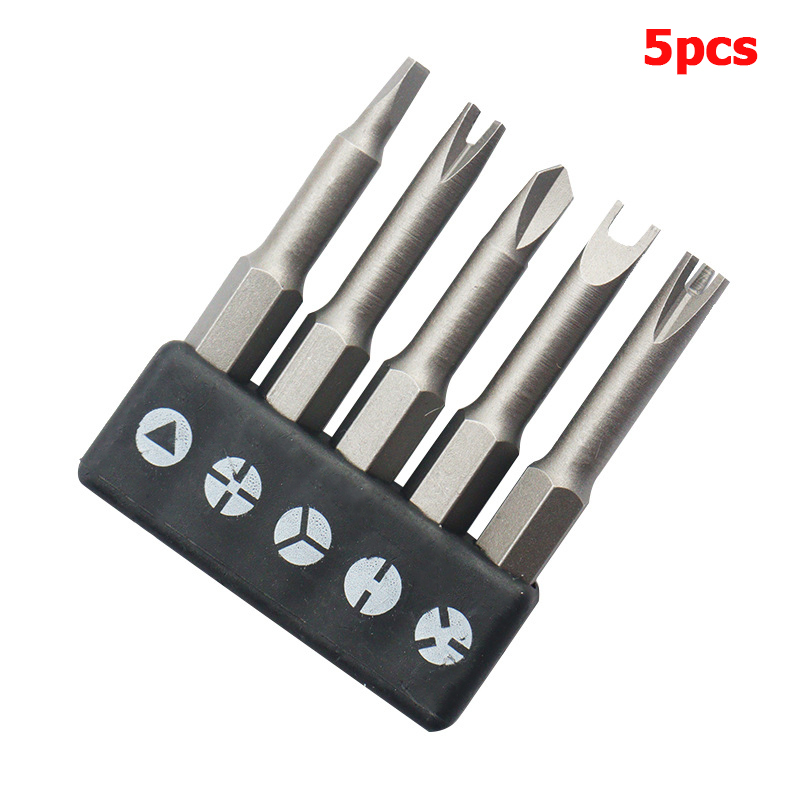 Jeu de tournevis de forme spéciale, 50mm, forme U, type Y, triangle, croix intérieure, trois points, outil d'embout pour interface de 6.35mm: Rouge