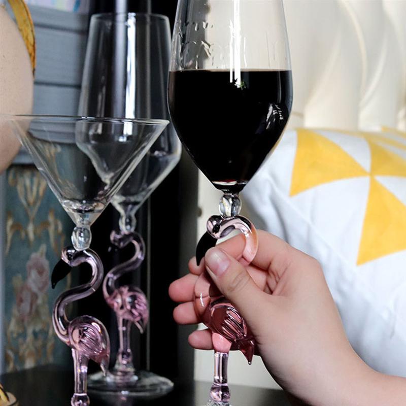 1Pc Decorative Flamingo Shape Wine Glass For Home Bar Restaurant Glass Flamingo Glass Wine Glass Cocktail Glass Bordeaux Goblet