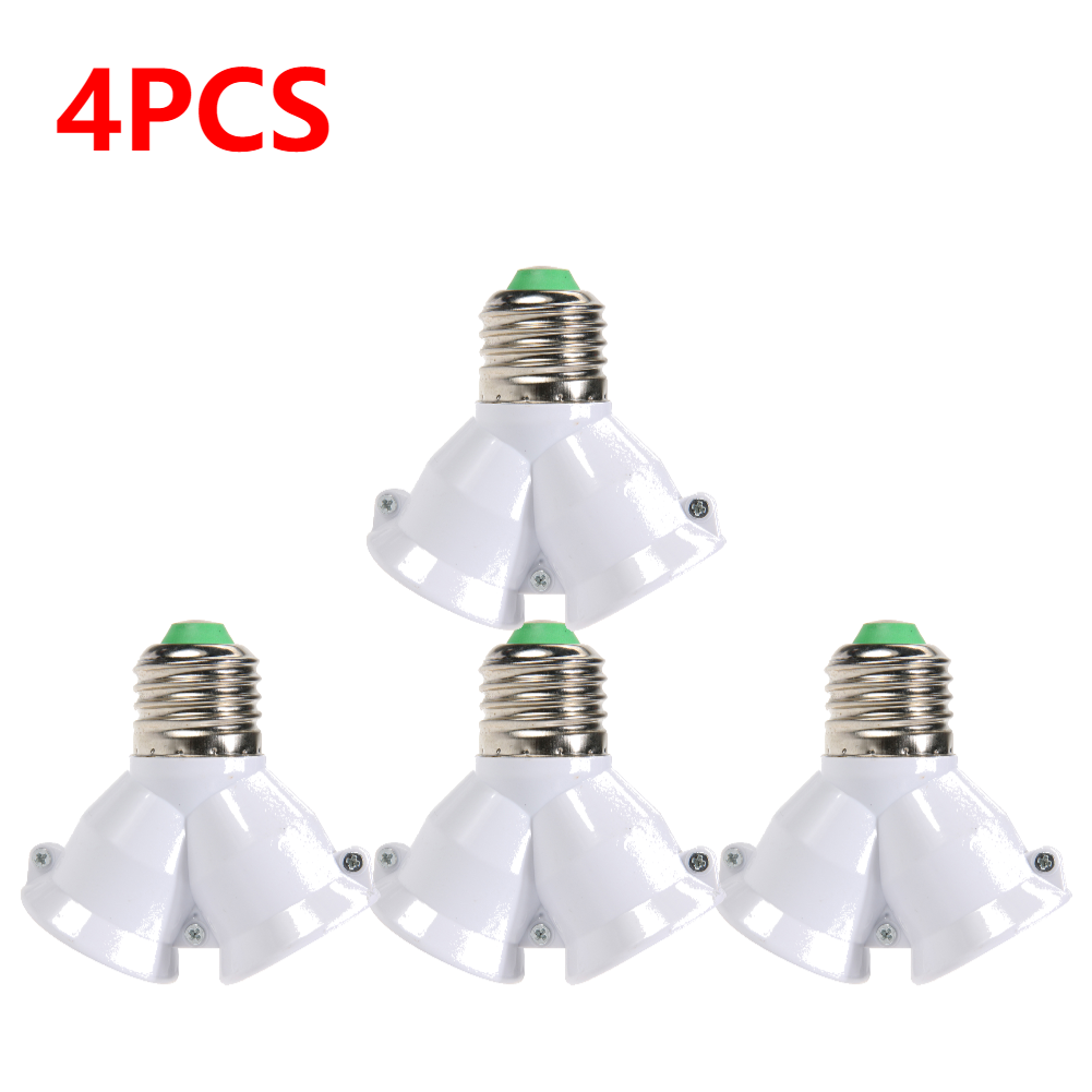 1-5 Stuks Wit E27 Tot 2 E27 Lamp Basis Led Verlichting Dubbele Schroef Lamp Socket Converter Besparing Led Licht Halogeenlamphouder 3a: Bruin