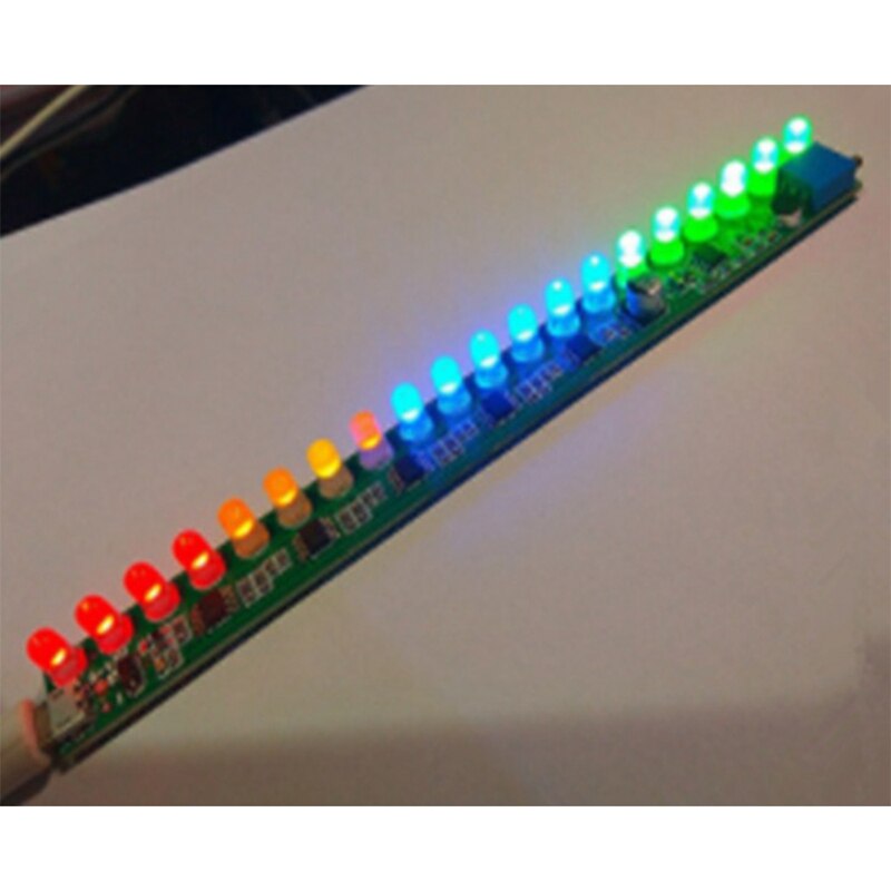 Mono Voice LED Level Indicator Music Melody Spectrum Light o Sensor Light Adjustable Sensitivity 20LED