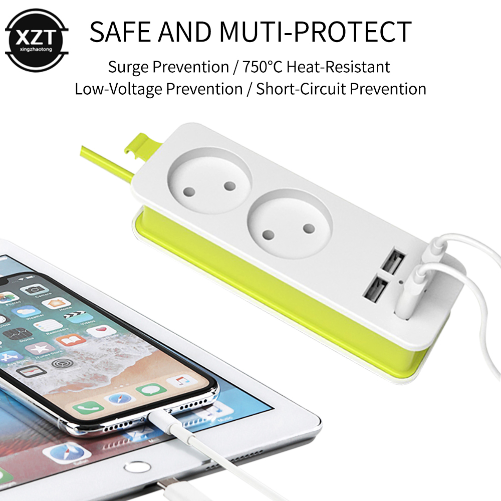 Eu stik stikdåse 4 usb port væg multi socket bærbart eu usb hub stik til smartphones tablets opladning 1200w 250v,1.5m