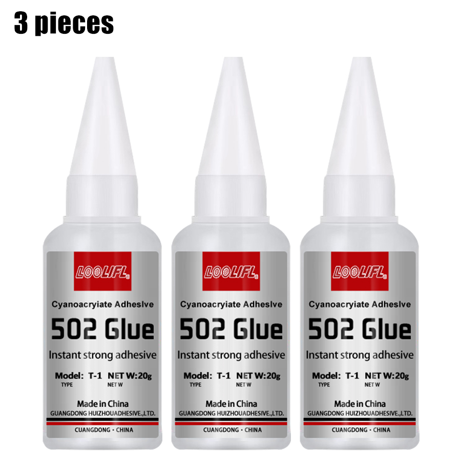 LOOLIFL 1-5pcs 502 superslank, onmiddellijk droogdroog cyanoakrylaat, leer, rubber, hout, metaal, sterk gebonden vloeibare lijm gereedschap: green