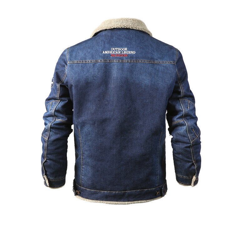 décontracté M-6XL Grande Taille Veste en jean Homme Hiver Épaissi Veste D'extérieur Pour Homme lâche Veste En Jean Hommes