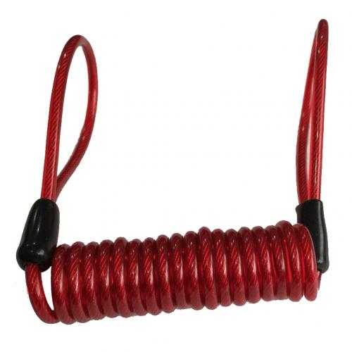 120cm Motorcycle Motorbike Safety Disc Brake Lock Spring Reminder Cable Coil Chic: Red