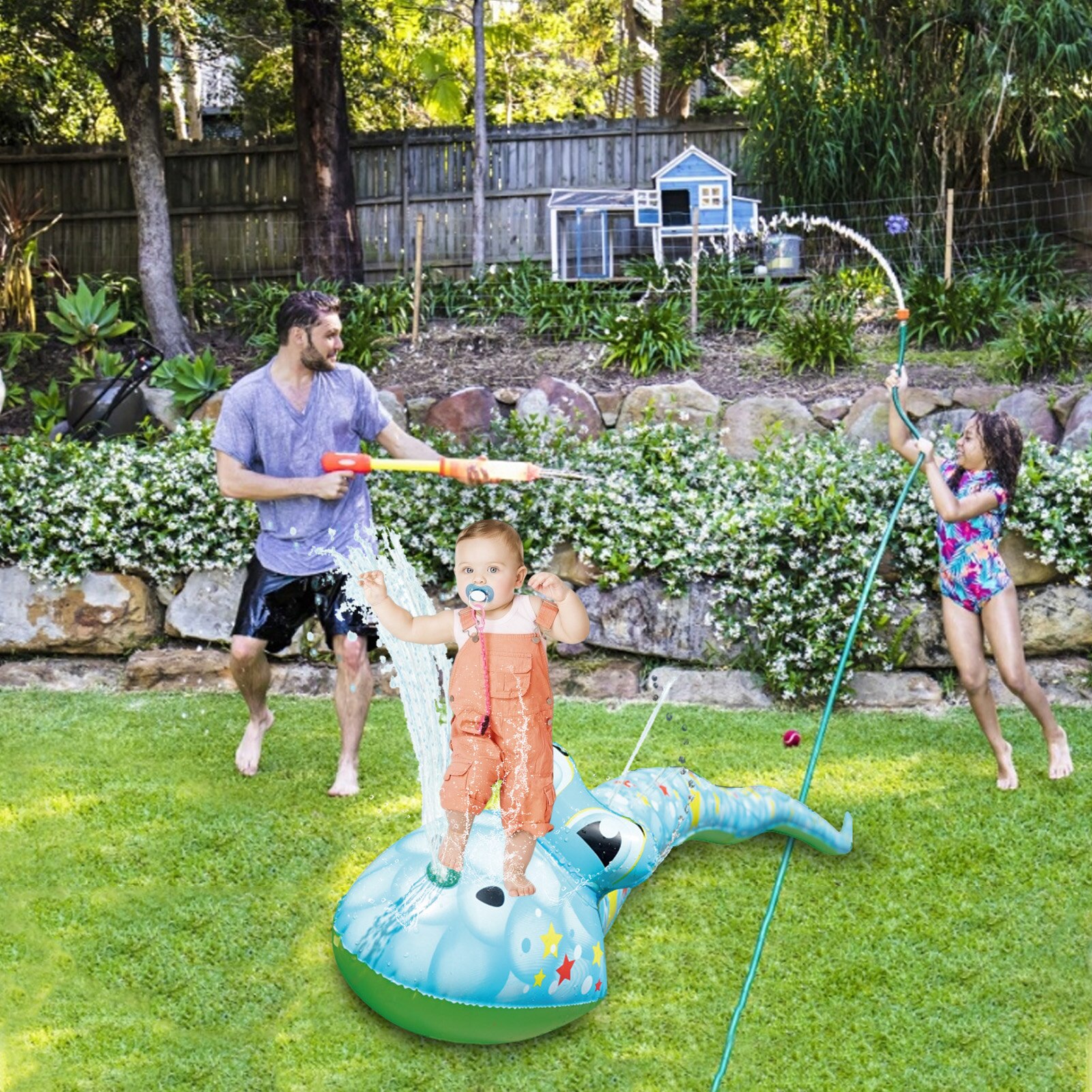 Zomer Outdoor Tuin Gazon Snake Animal Opblaasbare Koud Water Spuiten Kids Sprinkler Interactieve Play Game Pad Mat Babybadje Speelgoed