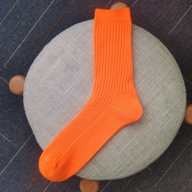 CHAOZHU-Calcetines fluorescentes de neón para mujer, medias de estilo Hip Hop para nocturna, Unisex: neon orange