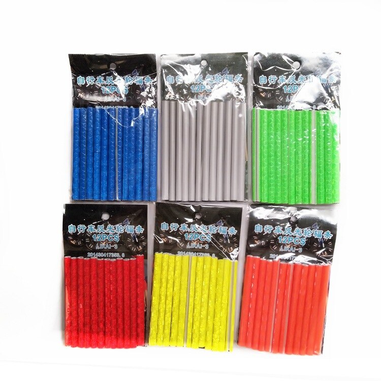 Bicycle Lights Wheel Rim Spoke Clip Tube Safety Warning Light Cycling Bike Strip Reflective Reflector Bicycle Accessories