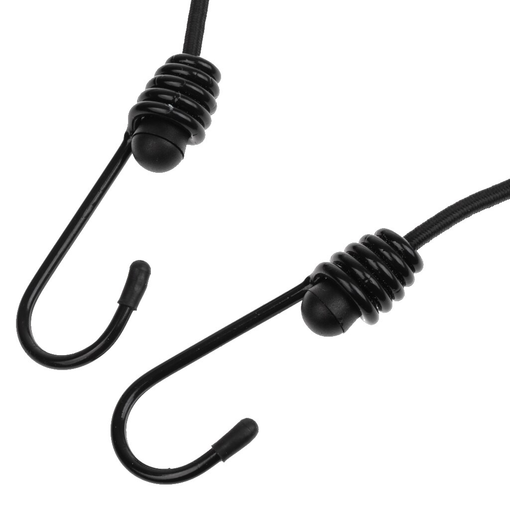 6 Pieces Black Bungee Cord Tie Down Straps Assortment Set 47cm 60cm &amp; 76cm