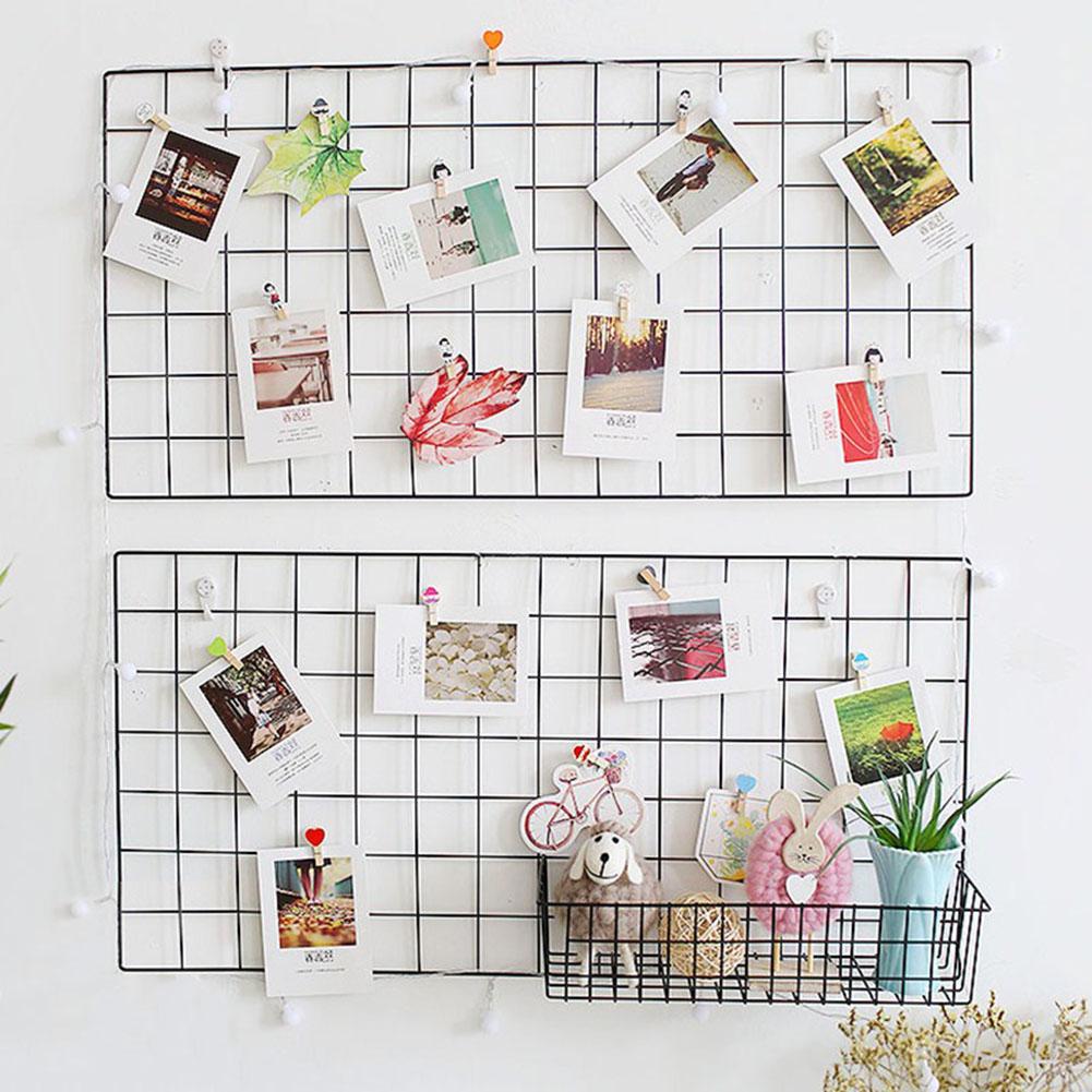 Wall Decoration Iron Frame Hanging Rack Wall Display Storage Box Multifunction Mesh Wire Metal Wall Shelf