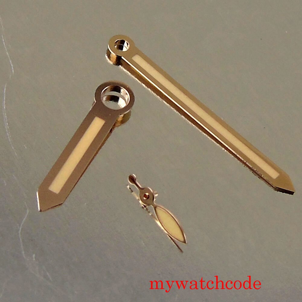 Watch Hands Fit ETA 6497 6498 Hand Winding Movement Rose Gold Plated Wristwatch Parts