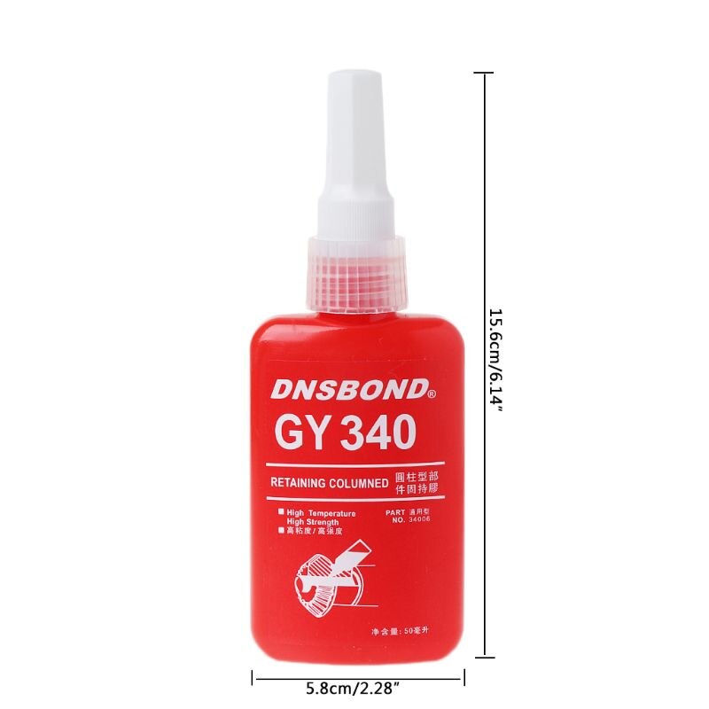 Screw Glue GY340 High Strength Thread Sealant Quick Drying Solid Seal Lock High Strength Threadlocker to Heavy-duty Applications