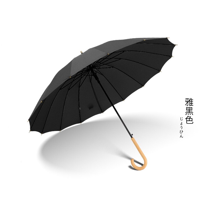 Long Handle Umbrella Parasol Dancing Umbrellas Wooden Handle Craft Women's Umbrella For Wedding Decoration: u black