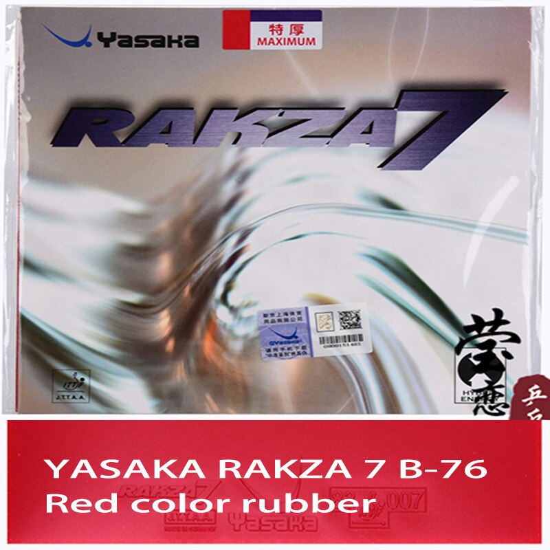 original yasaka RAKZA 7 soft (B-77) and RAKZA 7(B-76) table tennis rubber made in energy rubber for table tennis racket: B-76 red