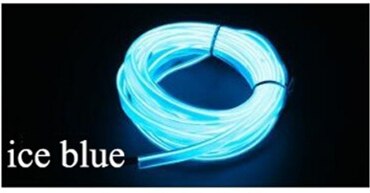 Auto LED Streifen 2 Meter Auto Dekoration Atmosphäre Lampe 12V Flexible Neon EL Draht Seil Innen LED Auto licht DIY: Kristallblau