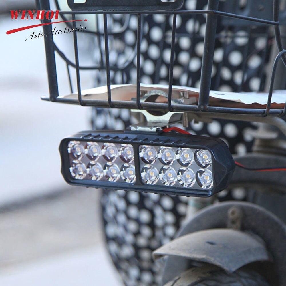 16/12/8 led-arbetsljusramp för motorcykel, strålkastare för barra, extra led-strålkastare för motorcykel, för 4 x 4 terränggående atv-lastbilar