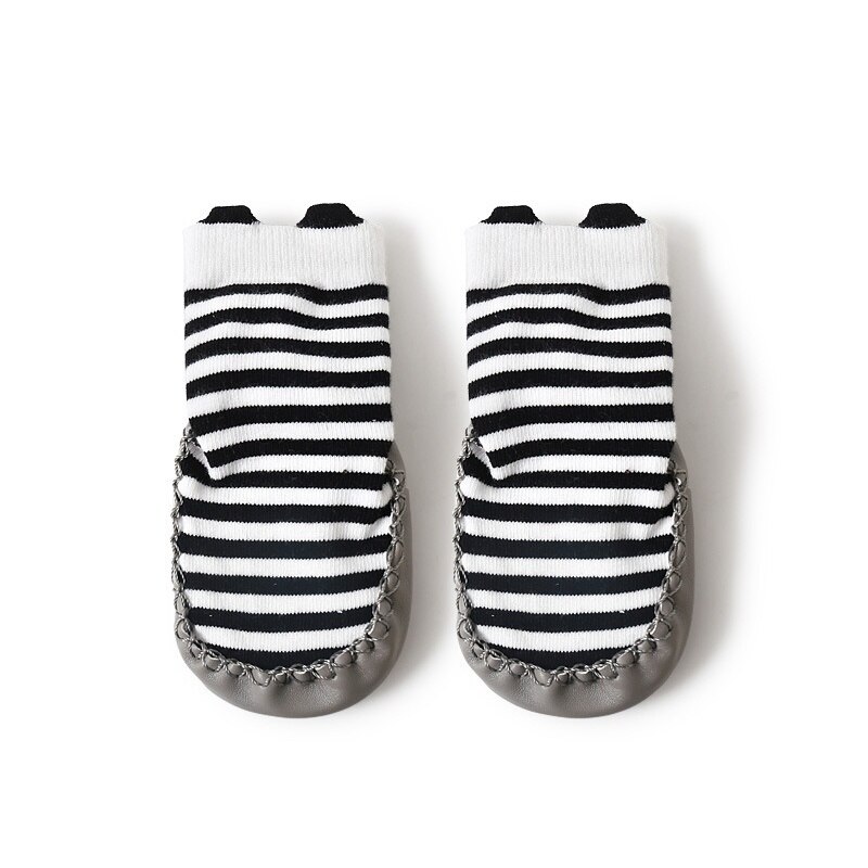 Criança interior meia sapato meias do bebê recém-nascido inverno grosso terry algodão bebê menina meia com solas de borracha infantil anti-derrapante meia nova: D / 3-6M