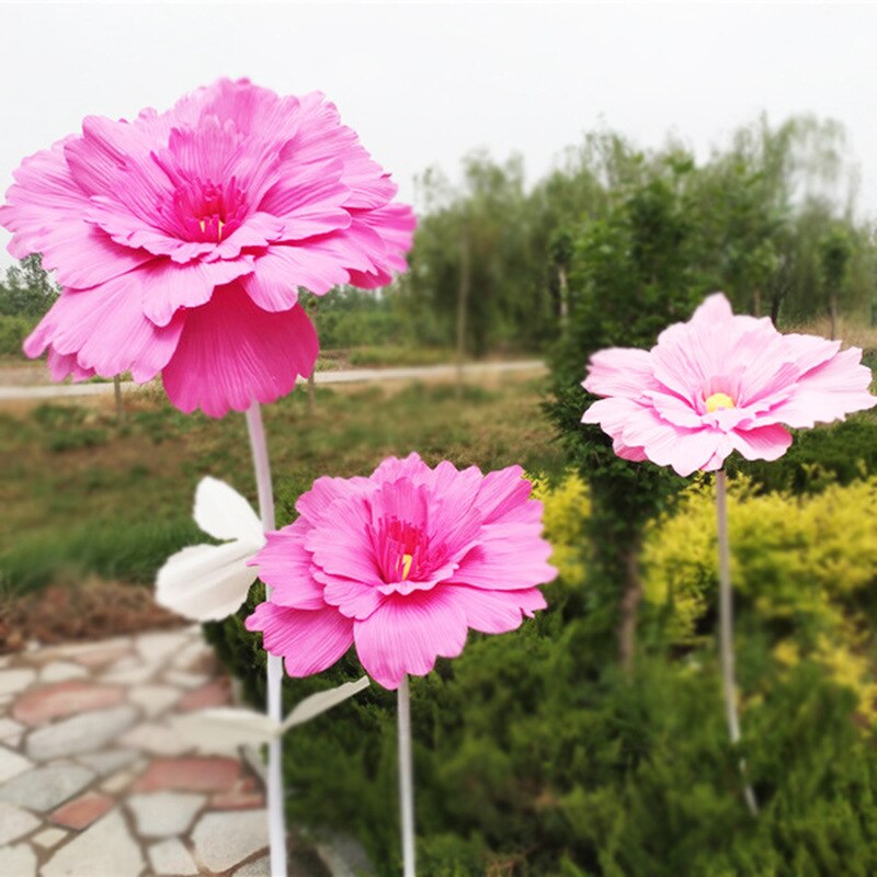 PE Artificial Giant Daisy Flower Head Wedding Background Flower Wall Wedding Decoration Shopping Mall Decorative Daisy Flower