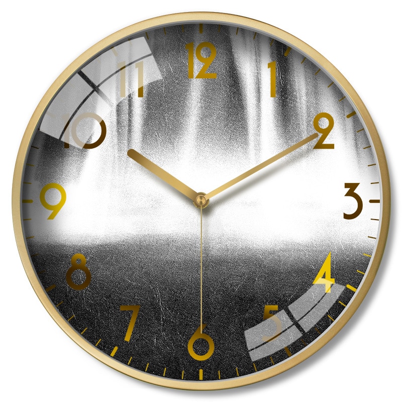 Black Metal Wall Clock Large Living Room Silent Bedroom Luxury Wall Clocks Home Decor Nordic Modern Reloj Cocina Idea FZ257: Style 6