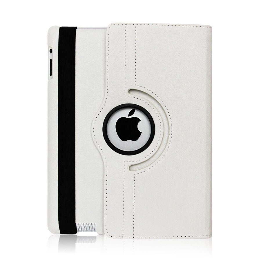 Case for Apple iPad 2 3 4 Magnetic Auto Wake Up Sleep Flip Litchi PU Leather Case Cover With Smart Stand Holder for iPad 2/3/4: white