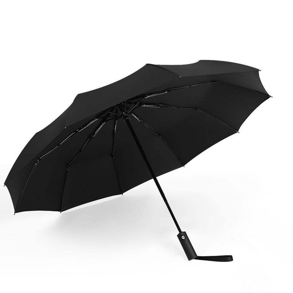 Paraplu Automatische Paraplu Zwart Plastic Kleur Drievoudige Paraplu Vrouwen Paraplu Mannen Regen Paraplu Vouwen Grote Zon