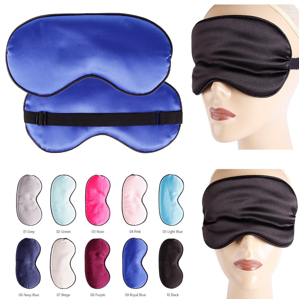 1Pcs Pure Zijde Sleep Rest Eye Mask Gewatteerde Shade Cover Travel Relax Aid Blinddoeken Eye Aid Blinder Zacht oogmasker