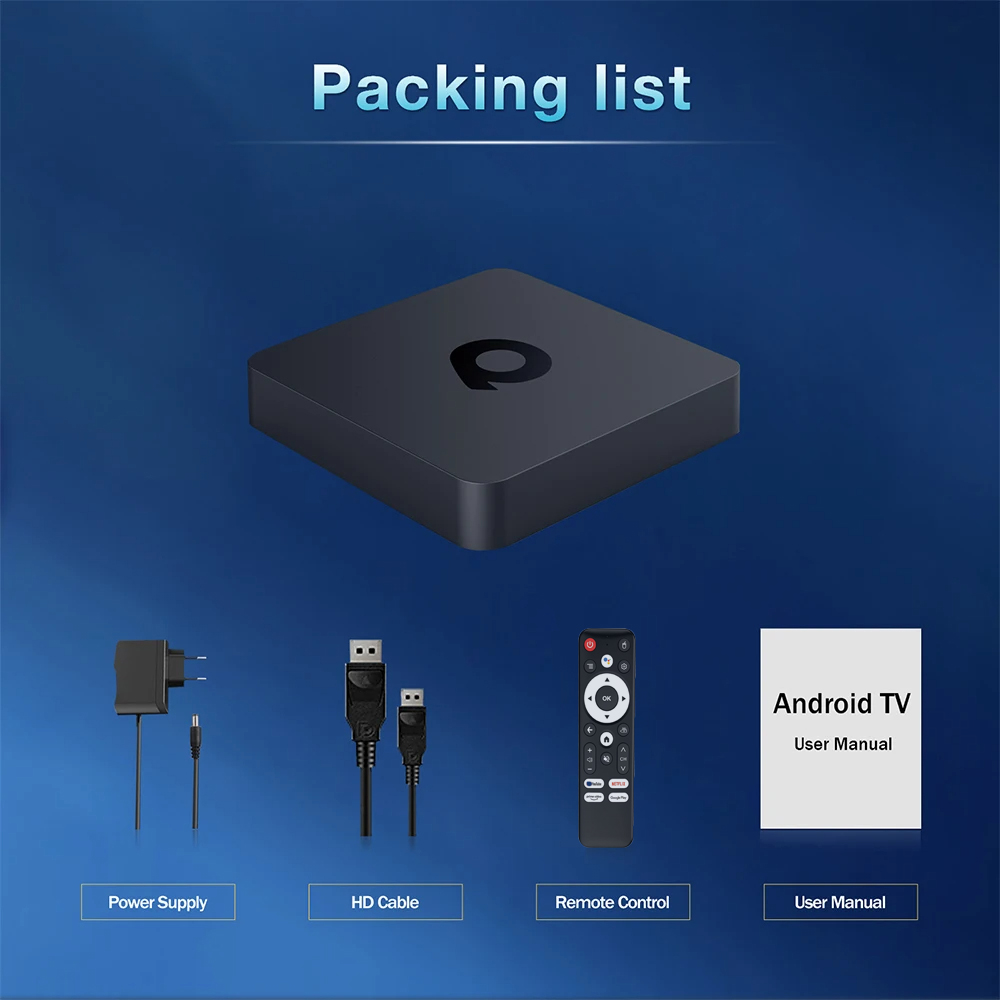 Box TV Android16 Smart Q1 8GB+256GB Allwinner H313 con Assistente Google, Video 8K, Bluetooth 6.0, Lettore Multimediale Ultra Veloce
