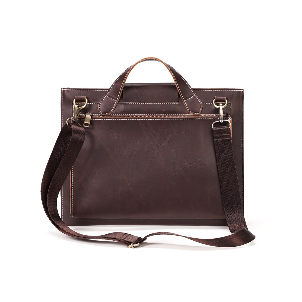 Herentas heren aktetas dunne harde crossbody tas pu handtas sacoche homme portafolio tablet officiële werktas koffie