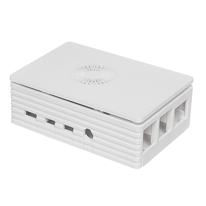 Carcasa Raspberry Pi 4 ABS, carcasa negra y blanca, soporte de caja plástica, ventilador de refrigeración para RPI 4, modelo B
