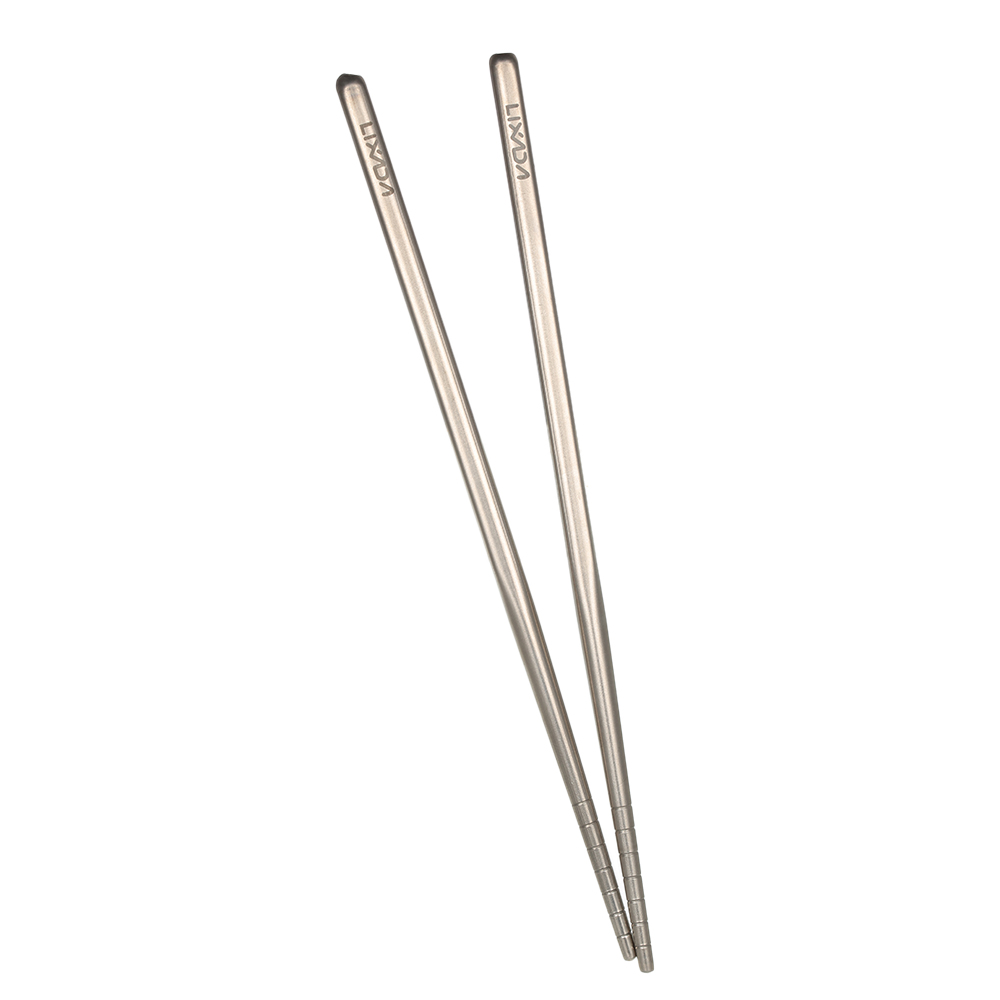 Lixada-palillos de titanio para exteriores, antideslizantes, Chino, palillos chinos reutilizables, 1 par