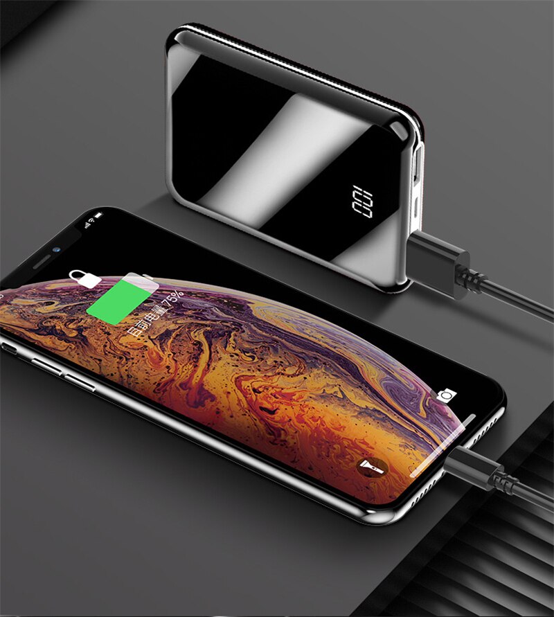 Portátil 50000mah mini carga rápida power bank recarregável bateria externa com duplo usb display digital para iphone samsung
