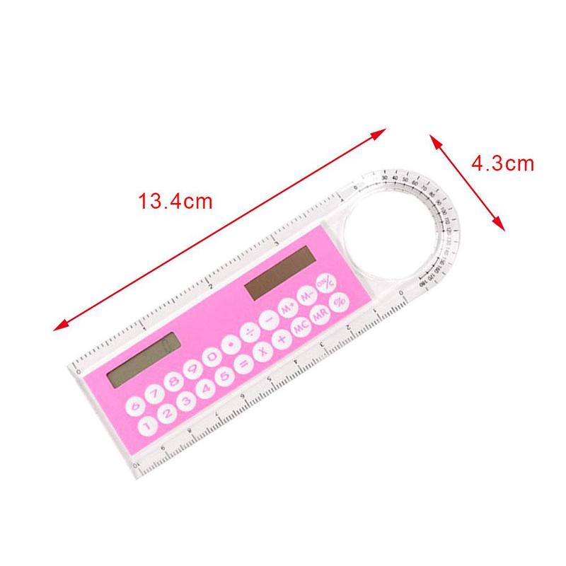 1piece 10cm Ruler Mini Calculator Multi-function Thin Office Ruler School Colors Stationery High Random Student Fou J4S0