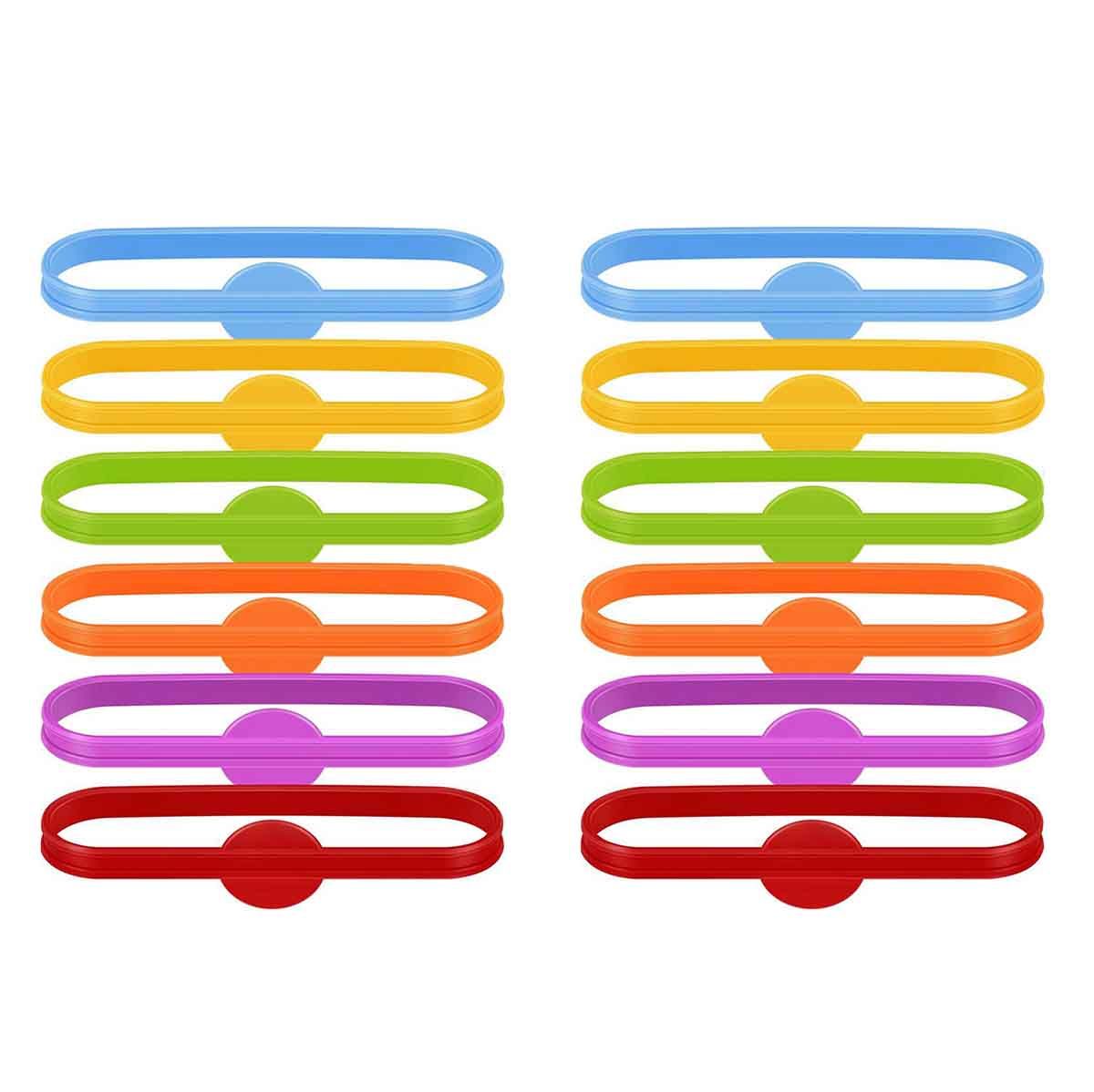 Etichette per vino bicchieri impostato di etichette per bere cibo grado silicone marchio strisce lunghe calice etichetta marcatori di vetro fasce per bottiglie per sbarra festa: 12 pezzi