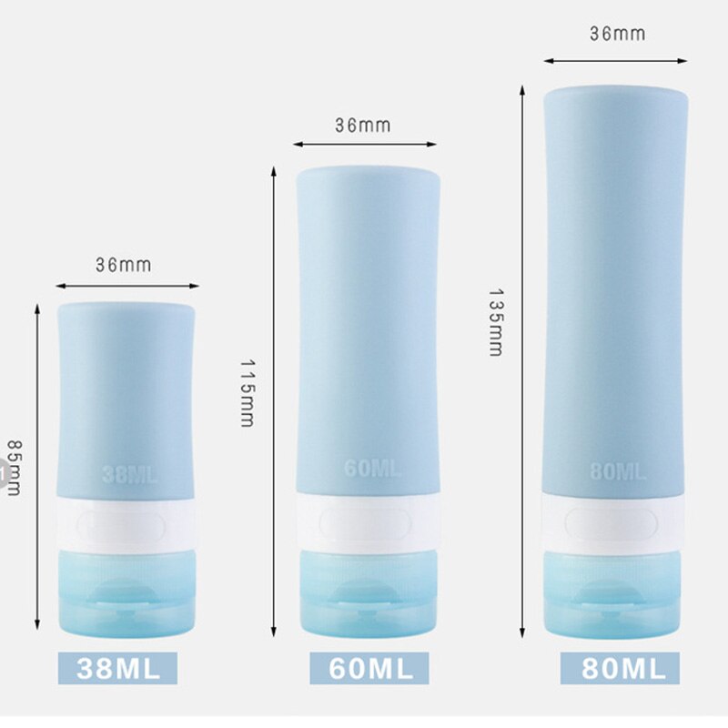 Women Silicone Travel Bottles Cosmetic Shampoo Lotion Container Tube Squeeze Packing Organizer Bag Travel Accessories