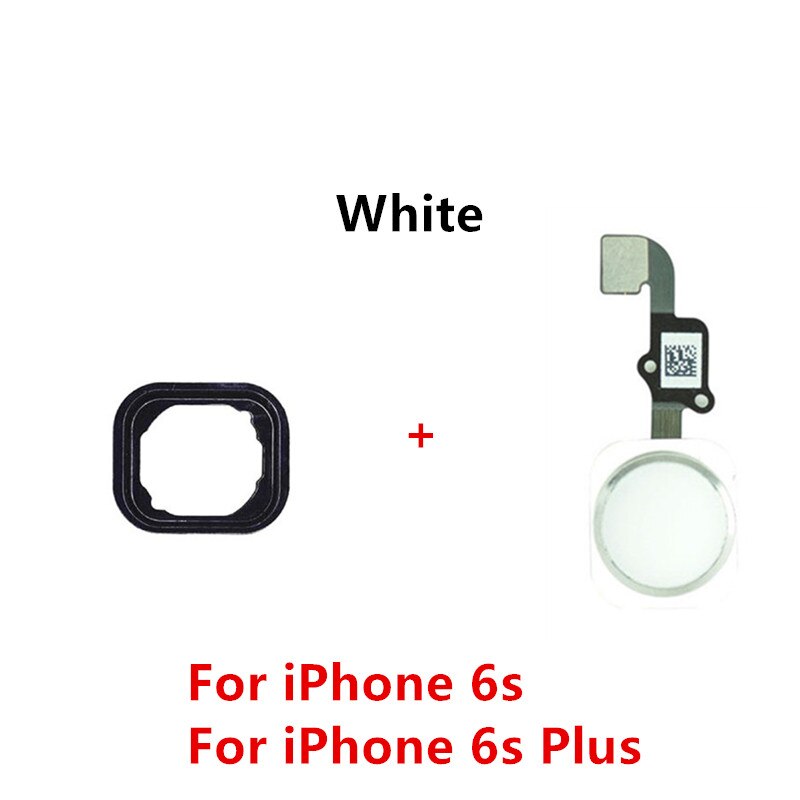 Return Back Home Button Assembly Flex Cable Sticker Menu Sensor Ribbon For iPhone 5s 6s 6 7 8 Plus SE Fingerprint No Touch ID: 6s or 6splus White