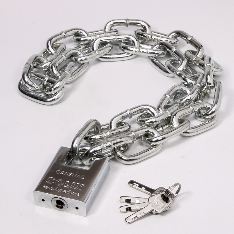Cerradura de cadena antirrobo, candado de cadena de hierro antideslizante para puerta, triciclo, motocicleta, batería, candado de cadena para coche