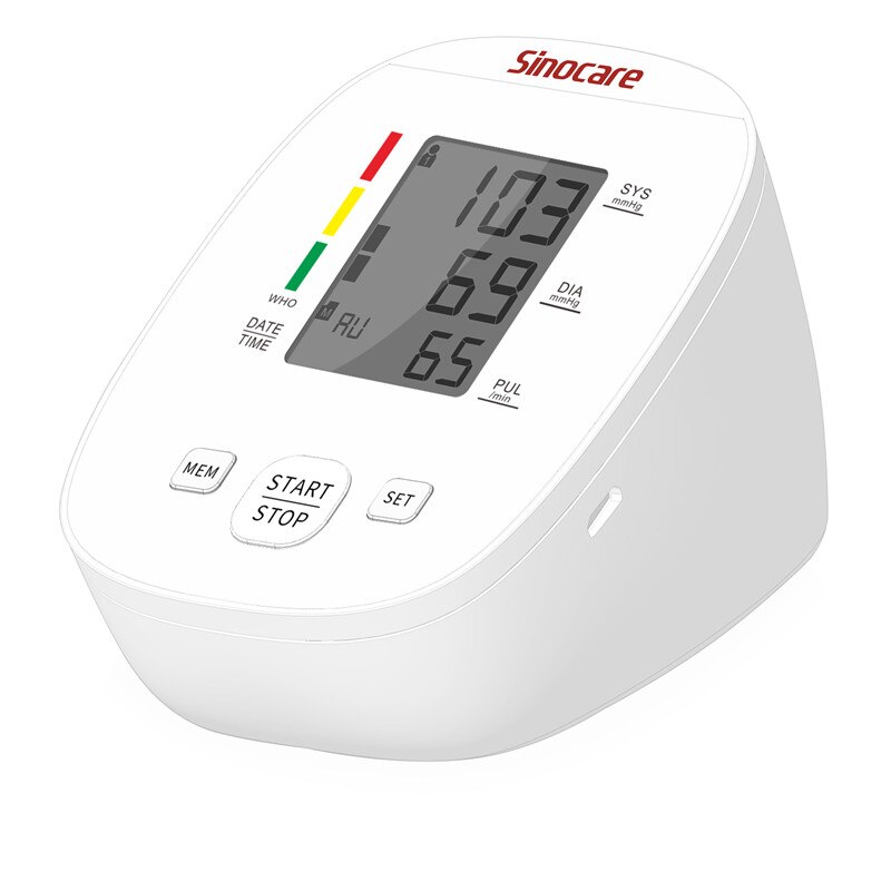 Sinocare blodtryksmåler tensiometer overarm automatisk digital bp maskine puls pulsmåler lcd display: Ny