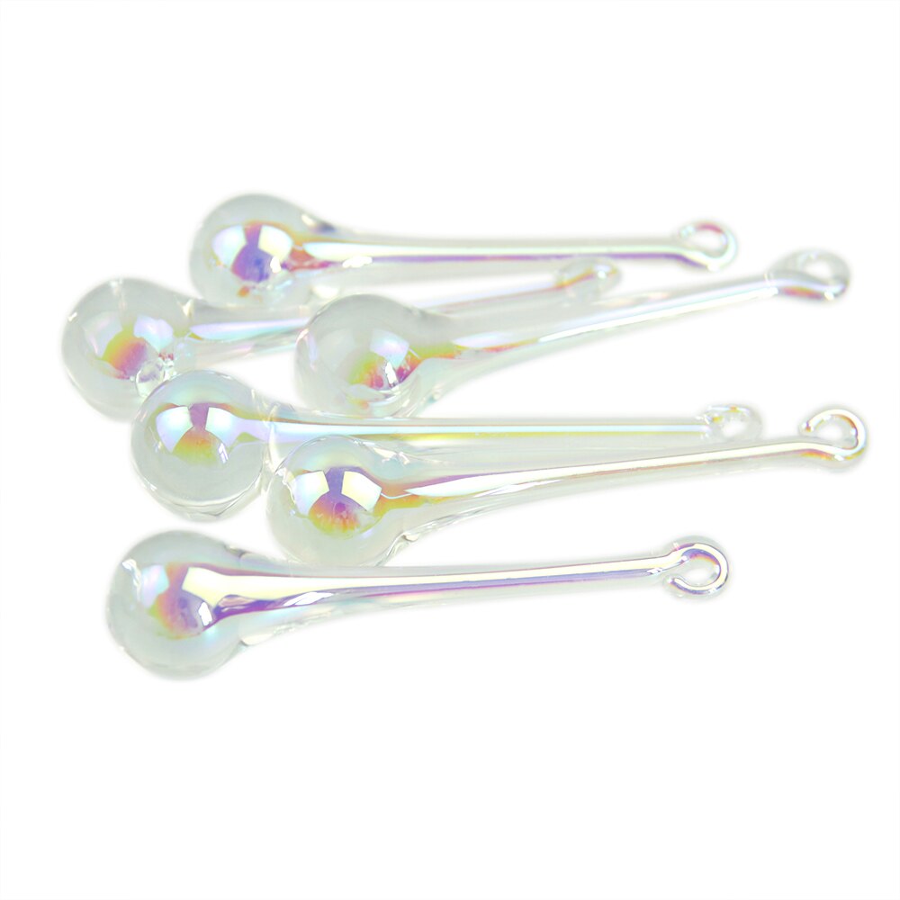10Pcs Multicolor Regendruppels Kristallen Kroonluchter Onderdelen 20*80Mm Lamp Glas Opknoping Hangers Kralen Gordijn Accessoires